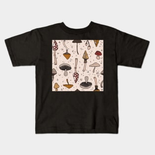 Linen Mushrooms Kids T-Shirt